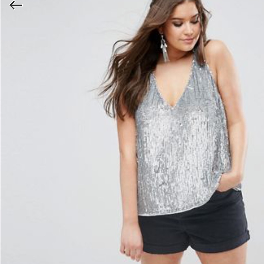 ASOS silver sequin top
